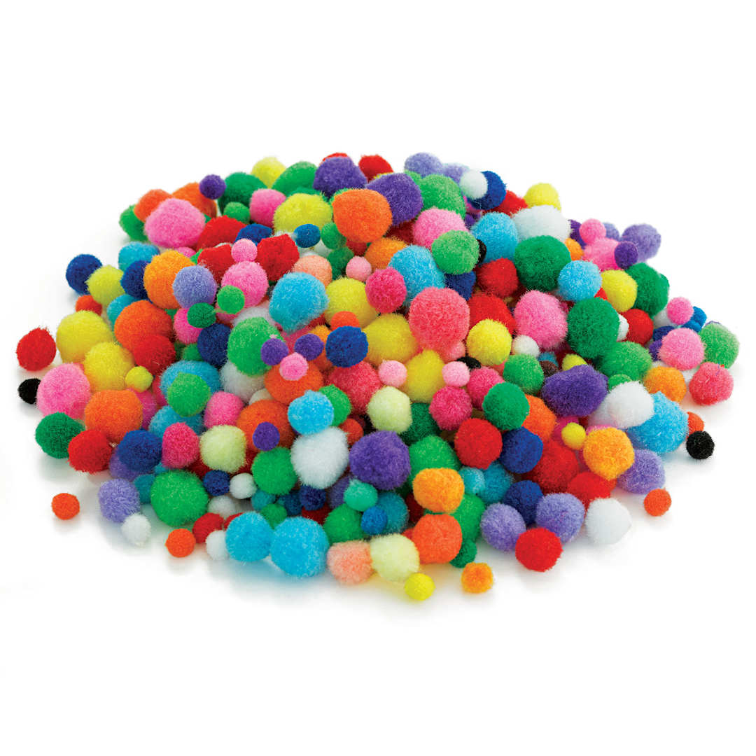 Open in modal - Assorted Poms - Multicolor (3 different sizes in a pile)