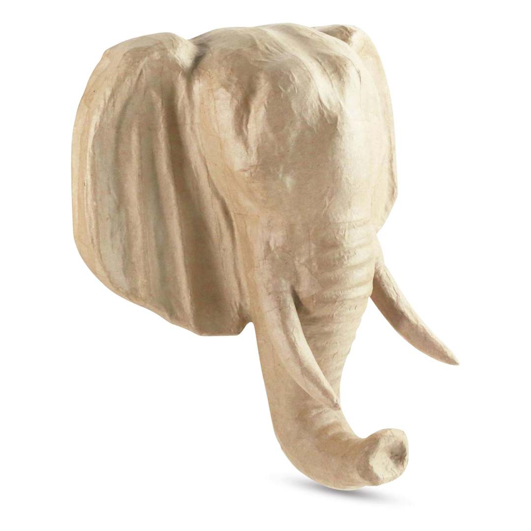 Open in modal - DecoPatch Paper Mache Animal Head Trophy - Elephant