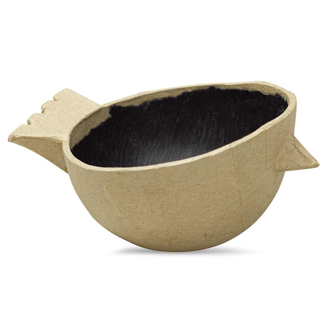 Open in modal - DecoPatch Paper Mache Planter - Slightly tipped Bird planter to show inside