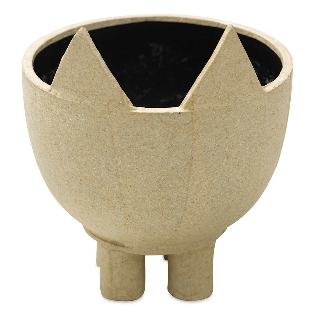 Open in modal - DecoPatch Paper Mache Planter - Front view of Cat Planter