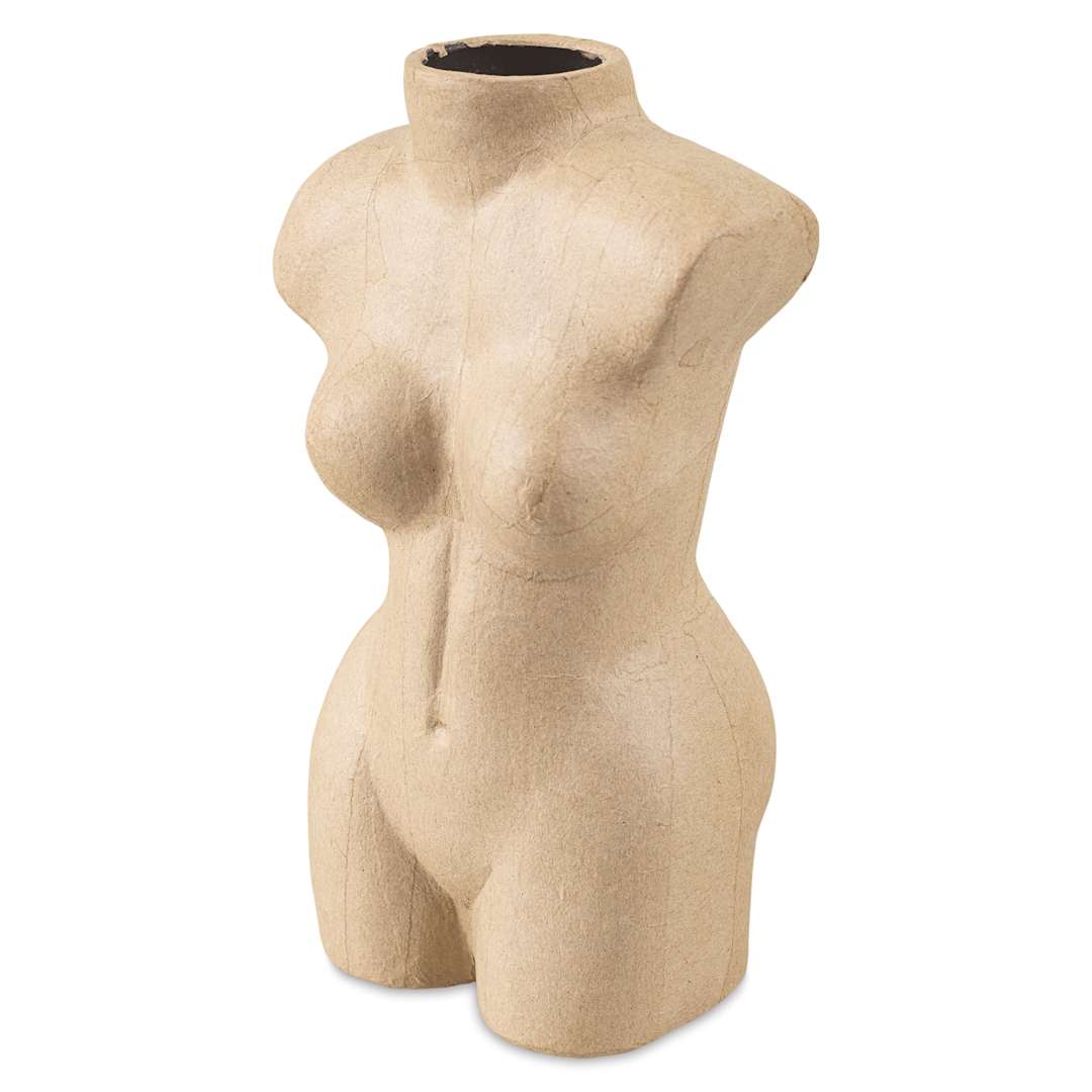 Open in modal - DecoPatch Paper Mache Planter - Woman's Body Vase angled