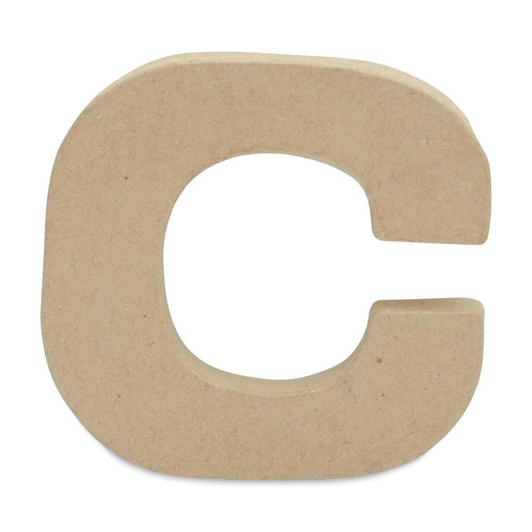 Open in modal - DecoPatch Paper Mache Small Kraft Letter - C, Lowercase, 3-2/5" W x 3-2/5" H x 1/2" D