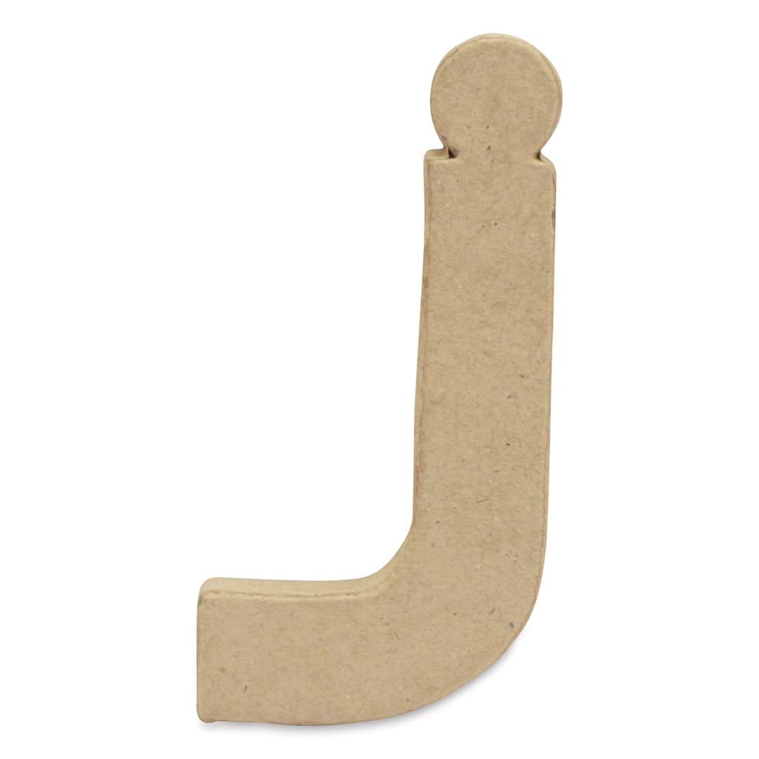 Open in modal - DecoPatch Paper Mache Small Kraft Letter - J, Lowercase, 2" W x 5" H x 1/2" D