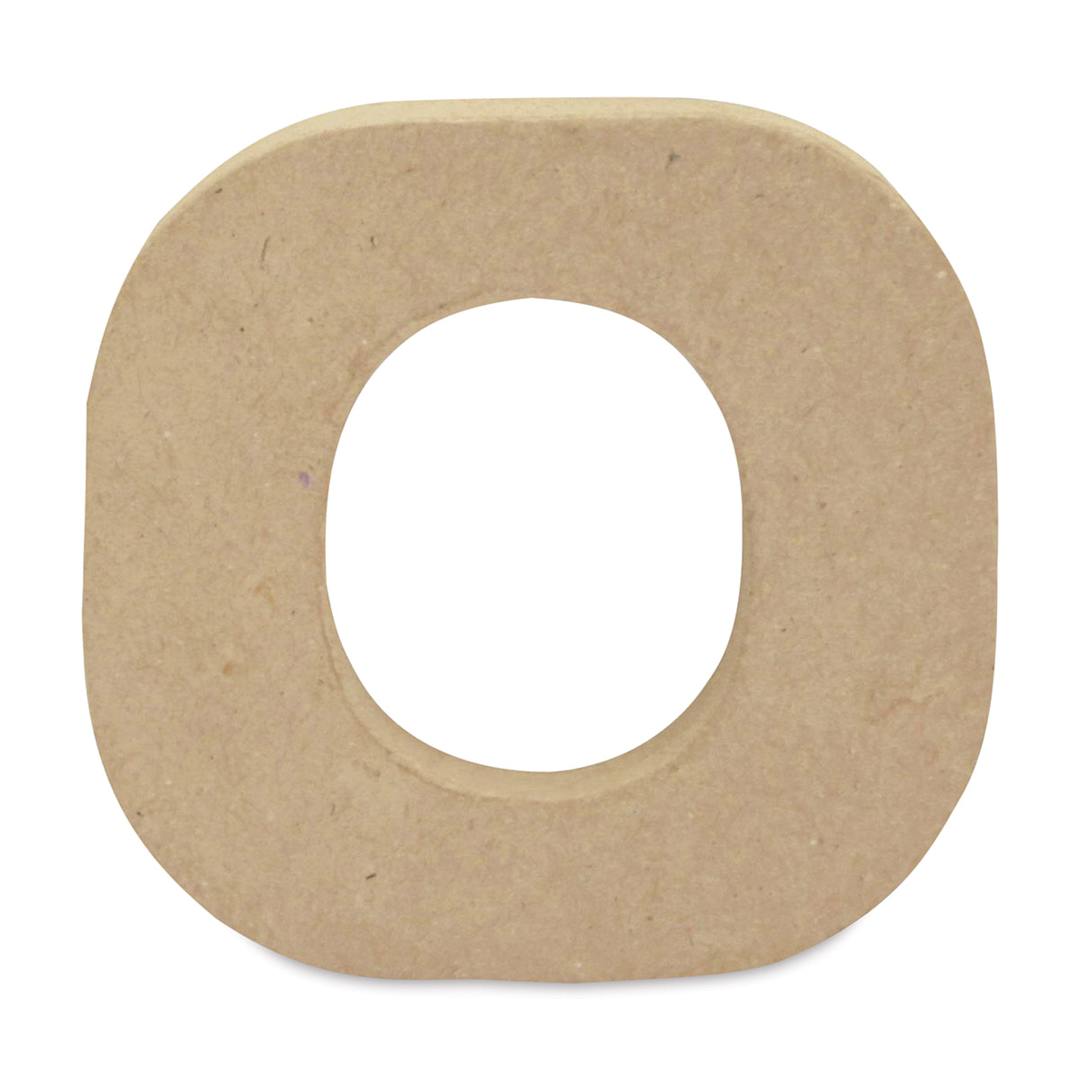 Open in modal - DecoPatch Paper Mache Small Kraft Letter - O, Lowercase, 3-1/2" W x 3-2/5" H x 1/2" D