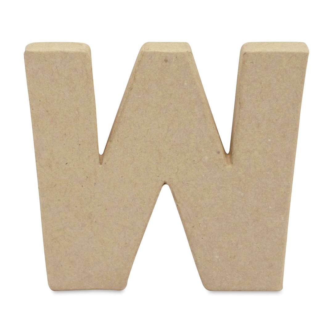 Open in modal - DecoPatch Paper Mache Small Kraft Letter - W, Lowercase, 4" W x 3-2/5" H x 1/2" D