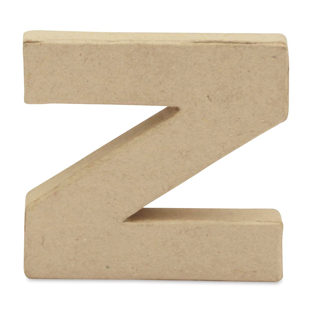 Open in modal - DecoPatch Paper Mache Small Kraft Letter - Z, Lowercase, 3-1/2" W x 3-2/5" H x 1/2" D
