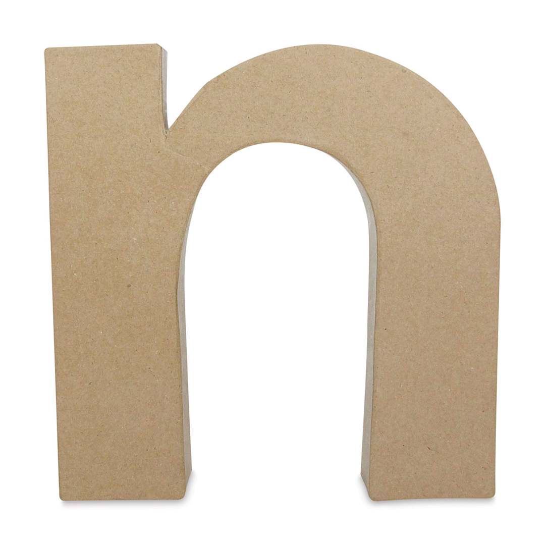 Open in modal - DecoPatch Paper Mache Funny Letter - N, Lowercase, 8-1/2" W x 8-1/2" H x 2" D