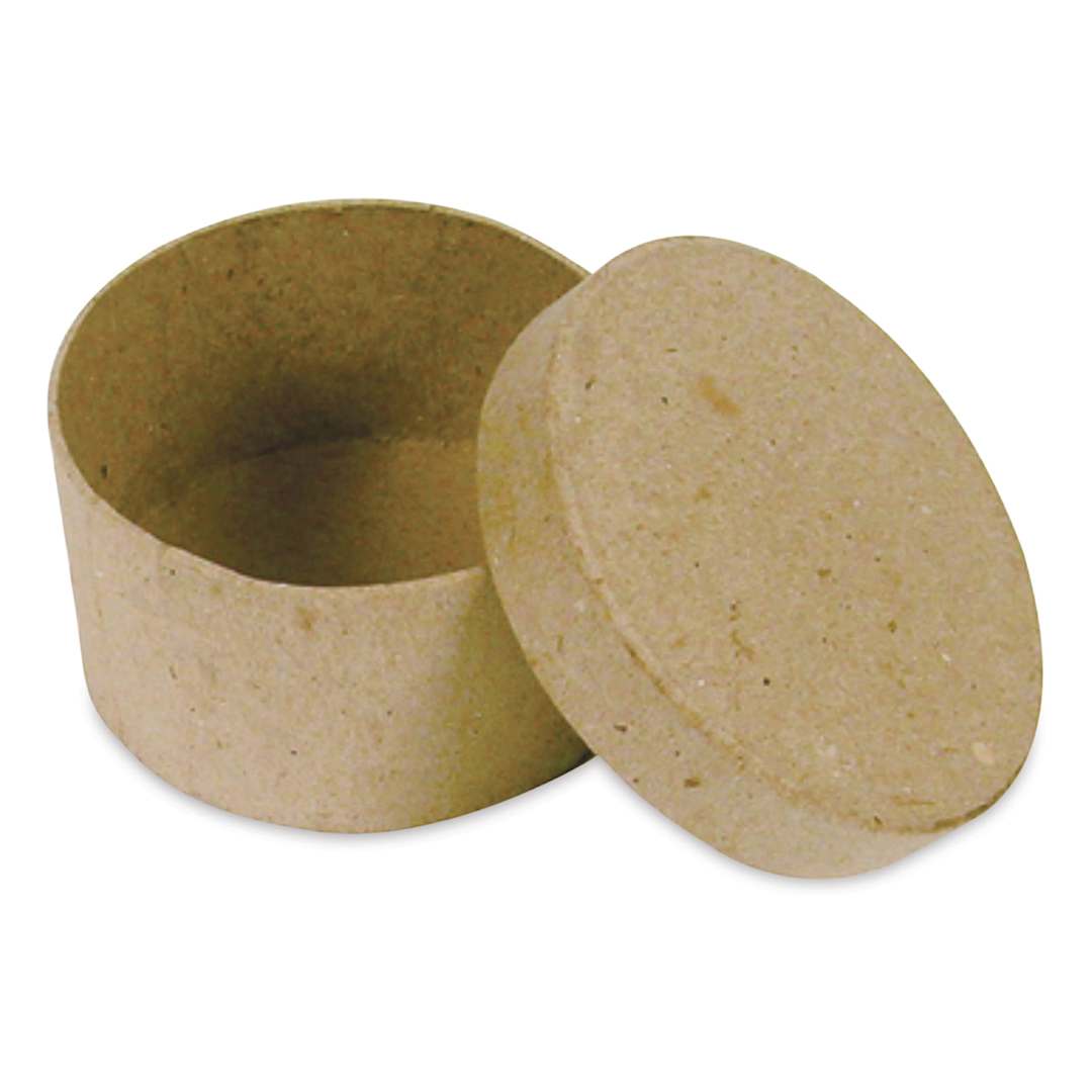 Open in modal - DecoPatch Paper Mache Box - Round, 2" x 2" x 1"