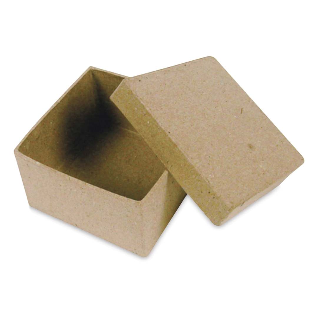 Open in modal - DecoPatch Paper Mache Box - Square, 2" x 2" x 1"