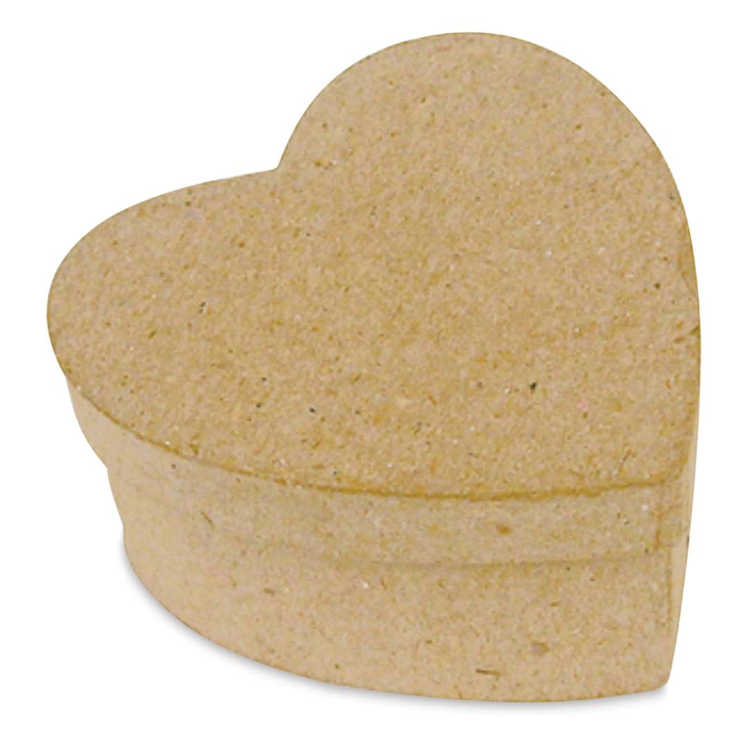 Open in modal - DecoPatch Paper Mache Box - Heart, 2" x 2" x 1"