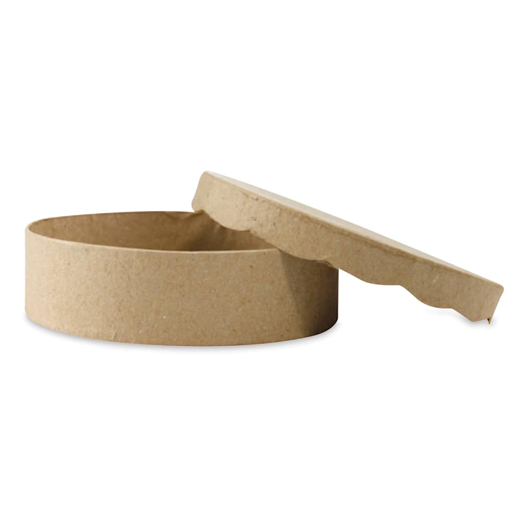 Open in modal - DecoPatch Paper Mache Box - Round, 4" x 4" x 1"