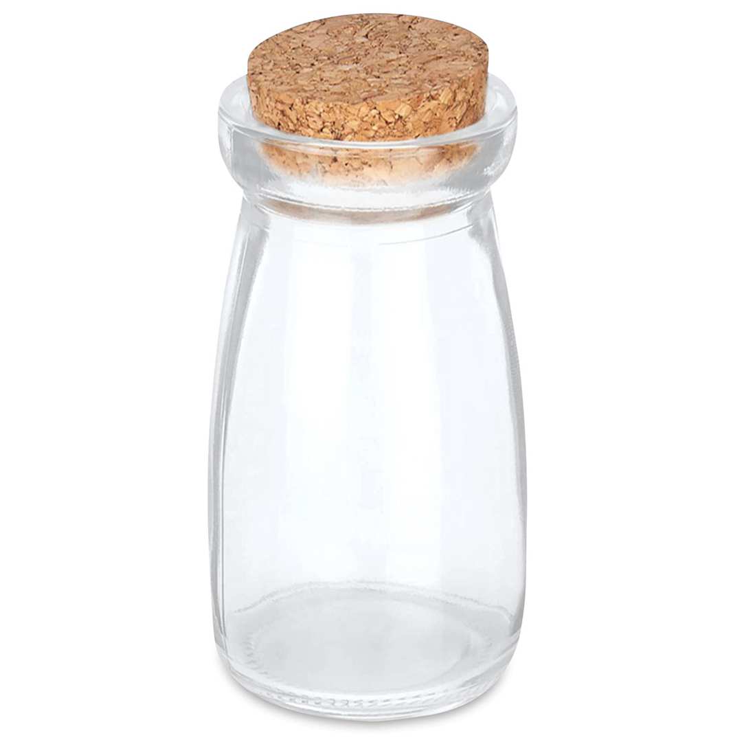 Open in modal - Craft Decor Glass Jar - Cork Lid, 4" H x 2" W