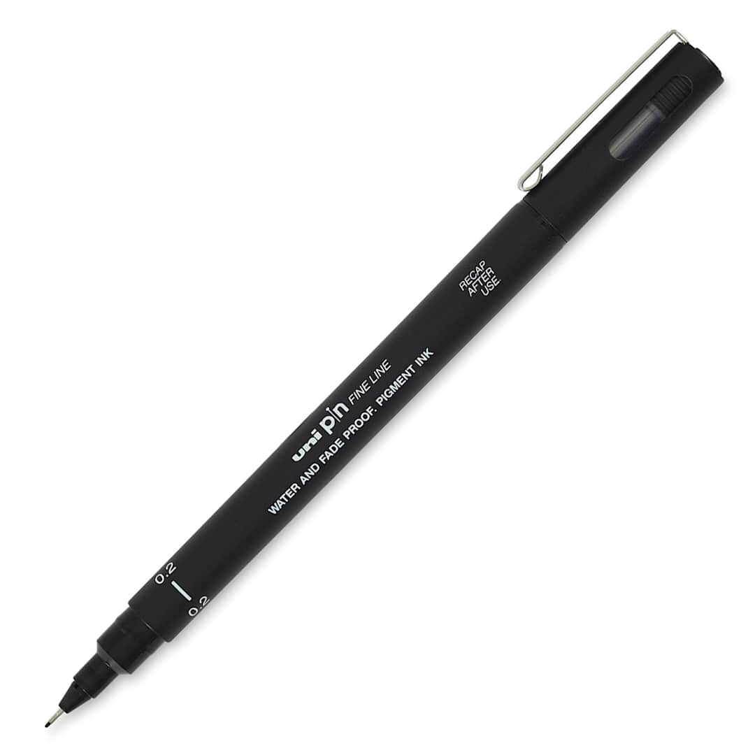 Open in modal - Uni Pin Fine Liner Pen - 0.2 mm, Black