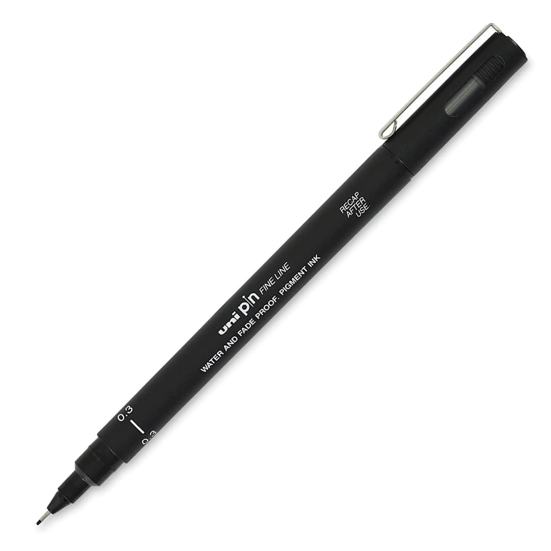 Open in modal - Uni Pin Fine Liner Pen - 0.3 mm, Black