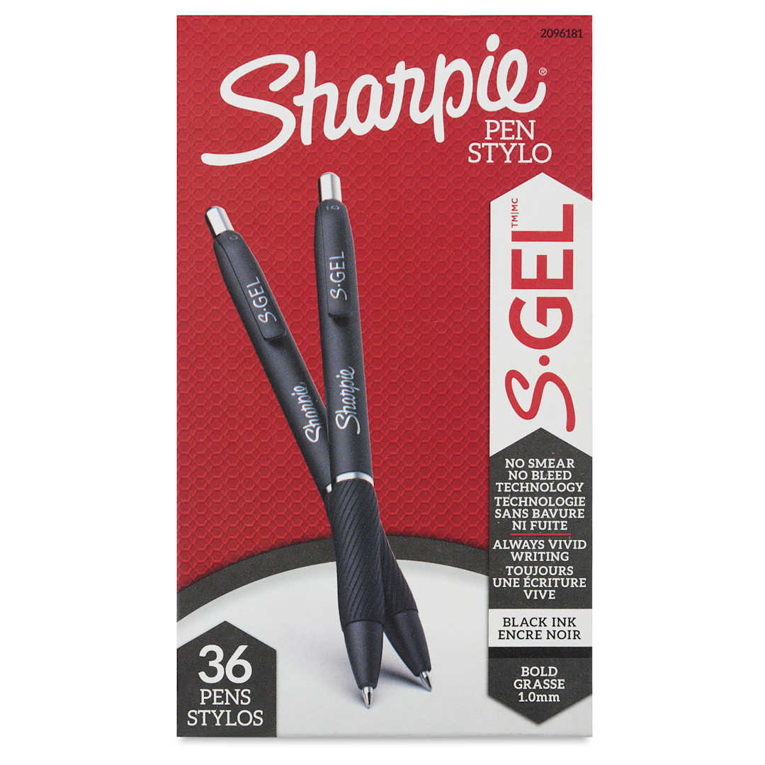 Open in modal - Sharpie S-Gel Pens - Black, 1.0 mm, Pkg of 36, front of the box