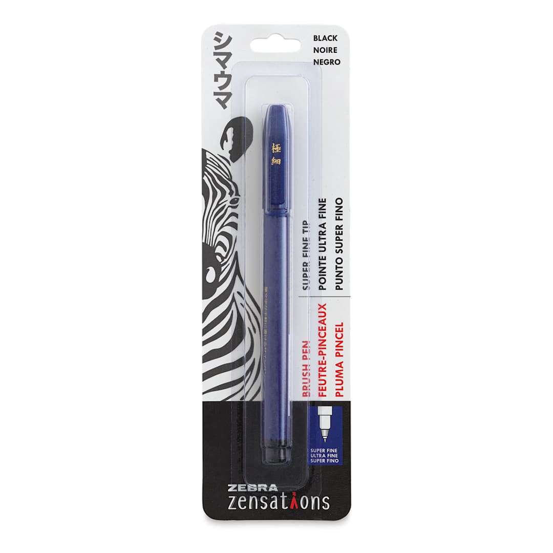 Open in modal - Zebra Zensations Fude Brush Pen - Super Fine, Black - front of packaging