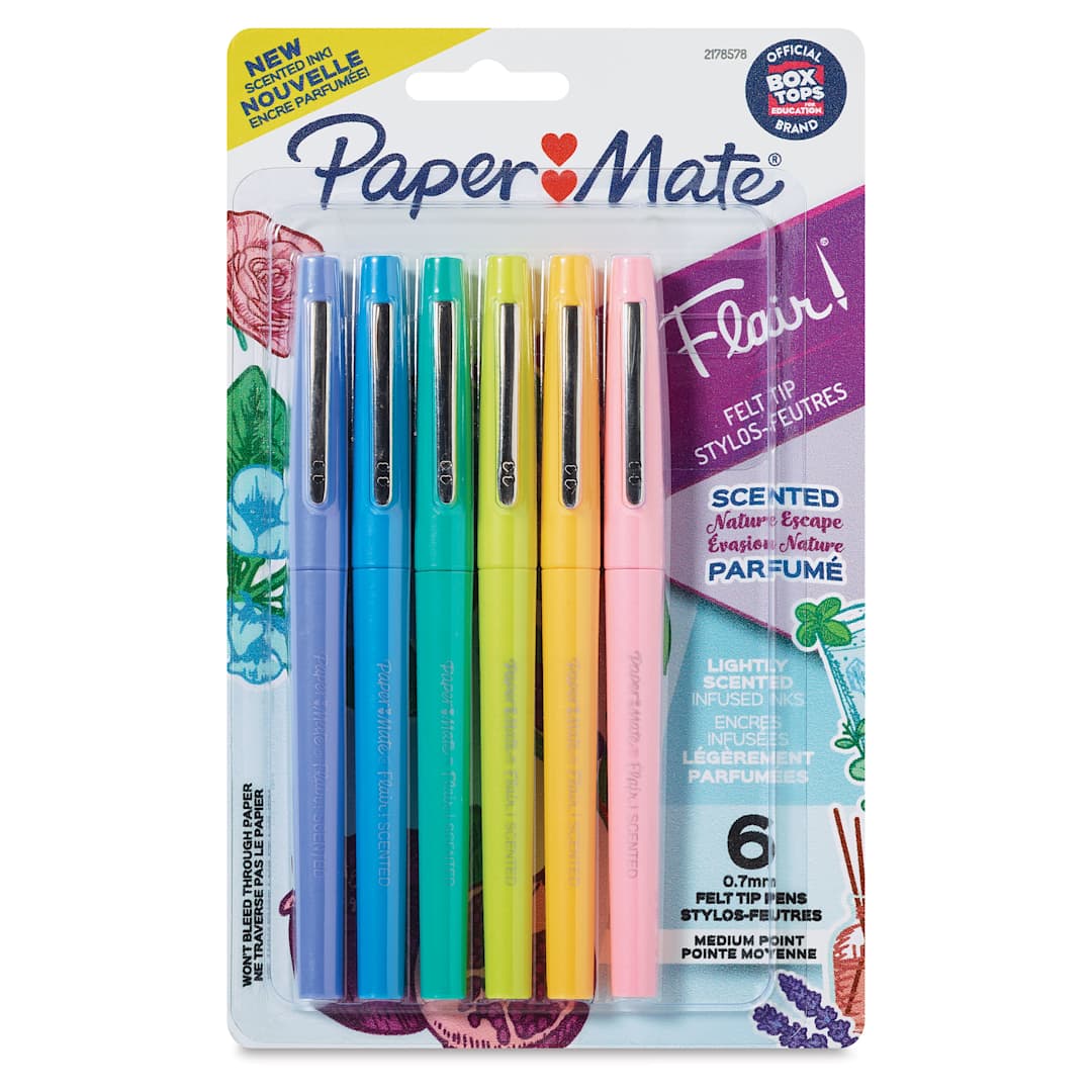 Open in modal - Paper Mate Flair Scented Pens - Nature Escape, Set of 6, front of the packaging