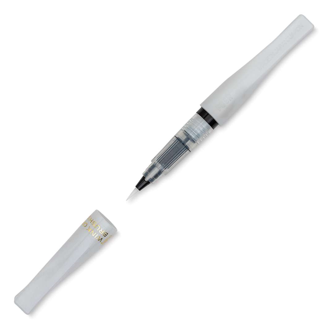 Open in modal - Zig Wink of Stella Brush II Pen - White (with cap off)