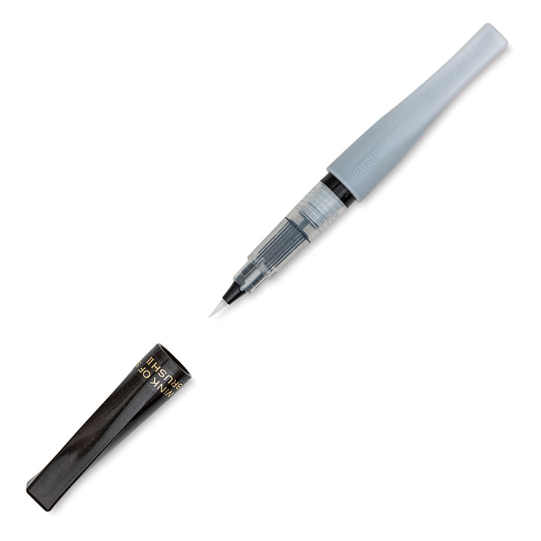 Open in modal - Zig Wink of Stella Brush II Pen - Black (with cap off)