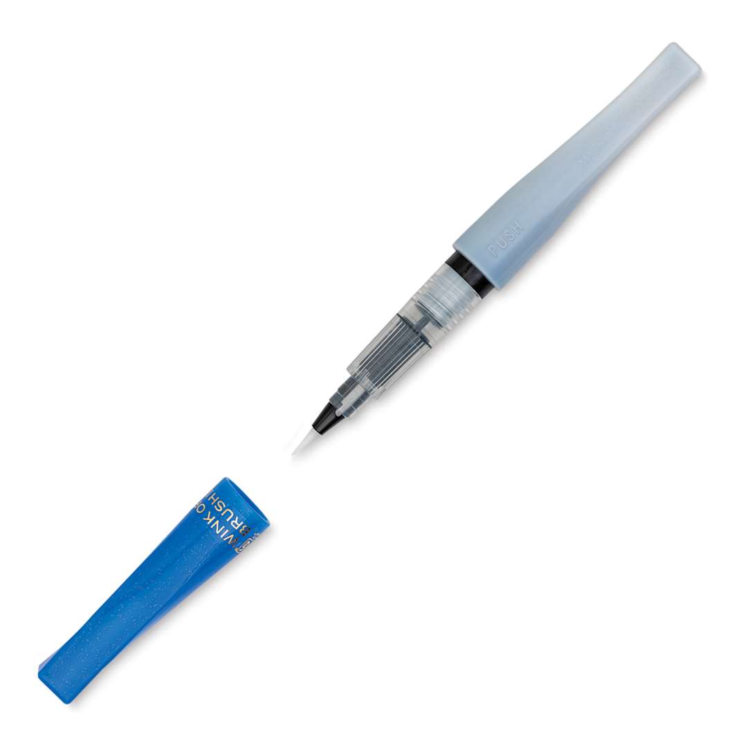 Open in modal - Kuretake Zig Wink of Stella Brush II Pen - Blue (with cap off)
