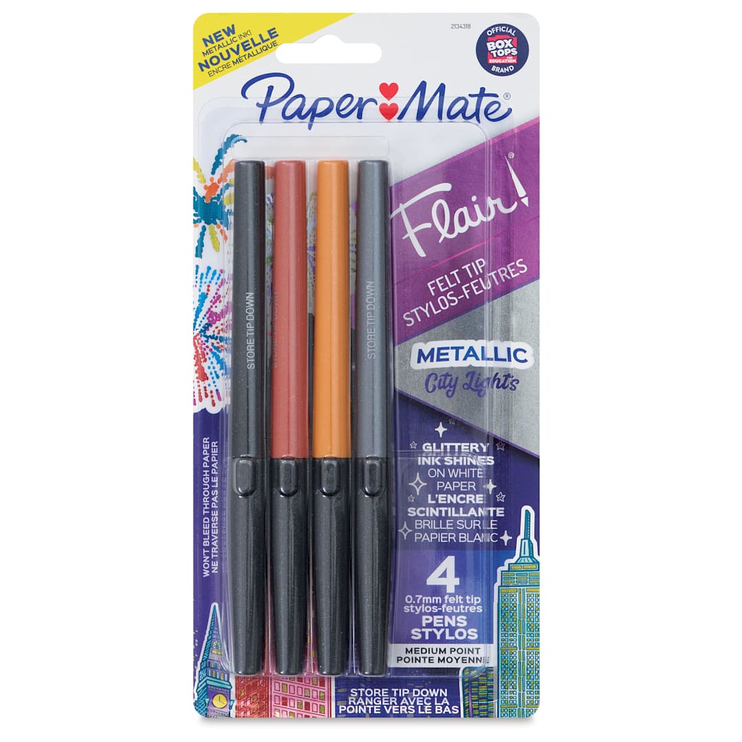 Open in modal - Paper Mate Flair Metallic Pens - Set of 4