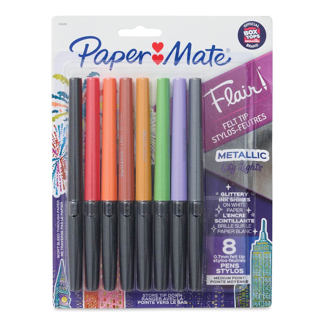 Open in modal - Paper Mate Flair Metallic Pens - Set of 8