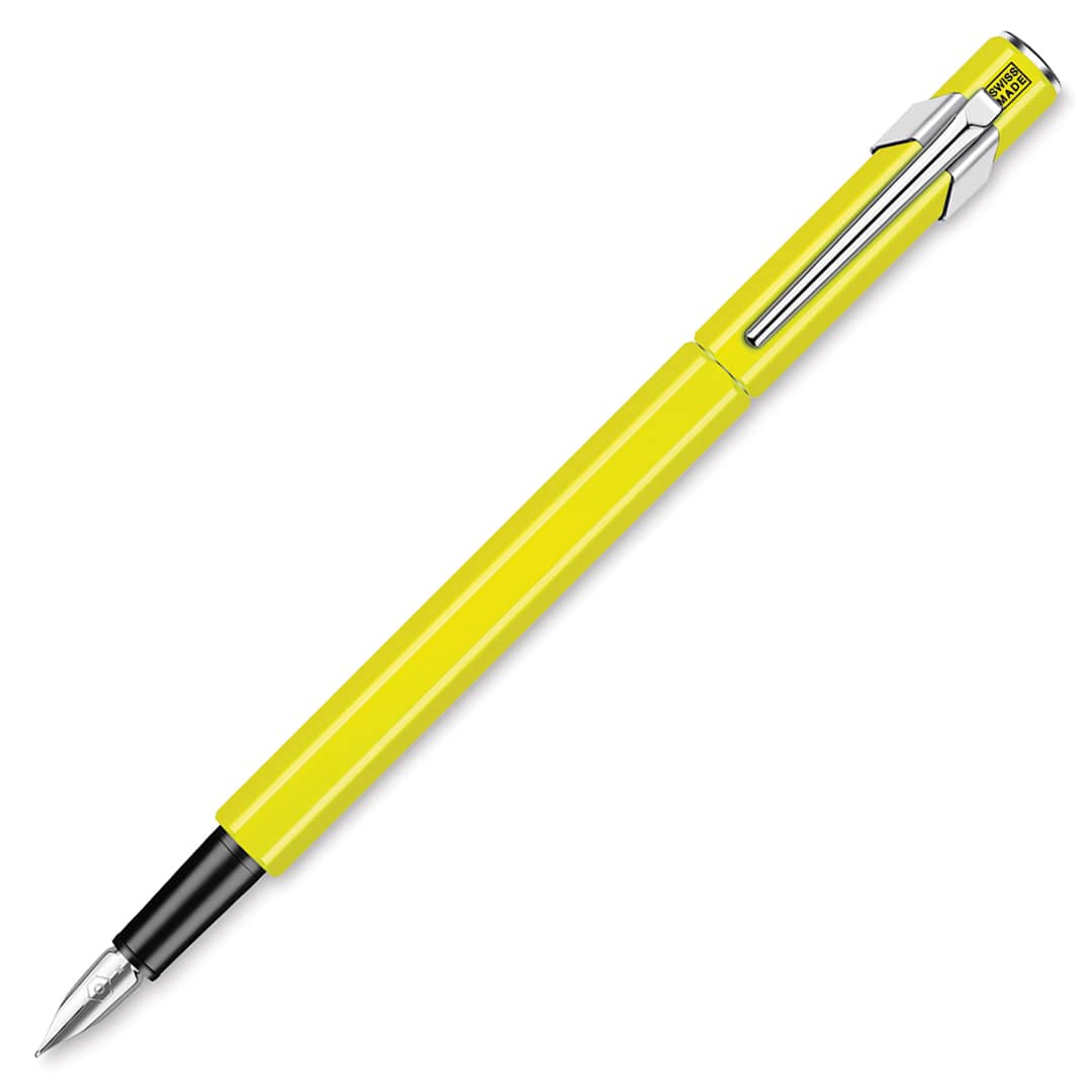 Open in modal - Caran d’Ache 849 Fountain Pen, Fluorescent Yellow, Medium Nib