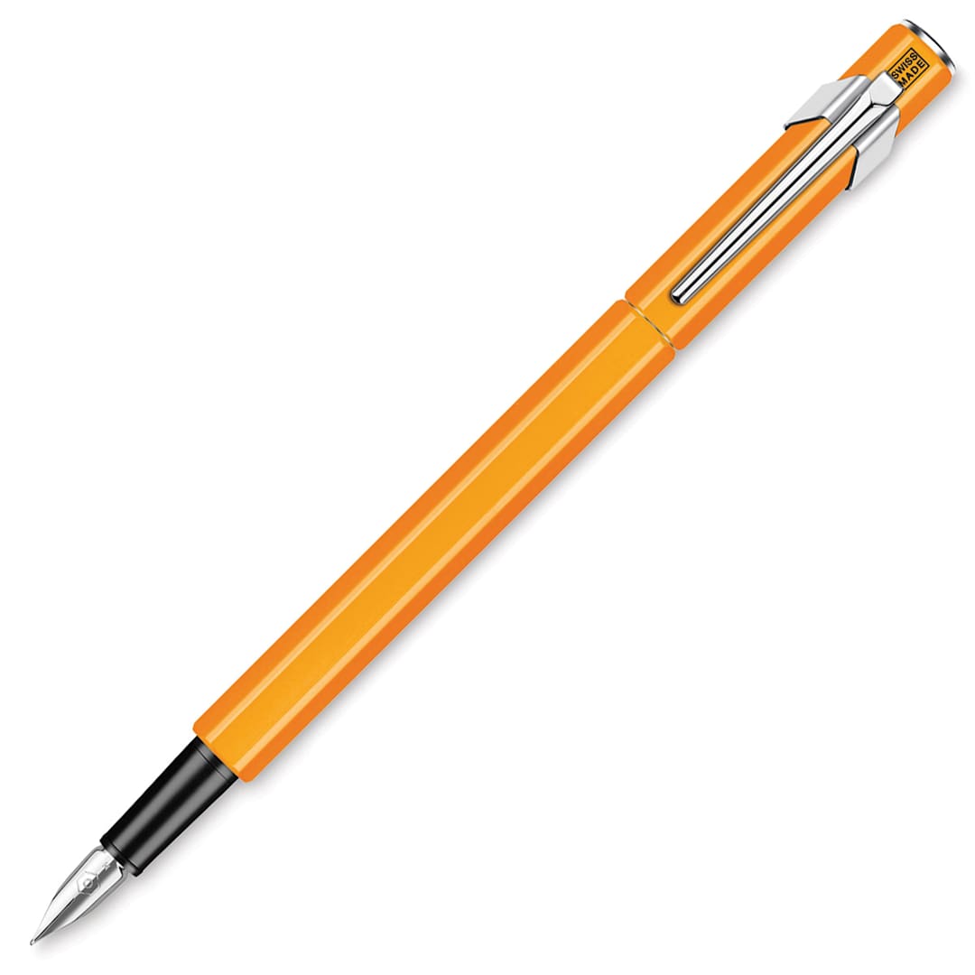 Open in modal - Caran d’Ache 849 Fountain Pen, Fluorescent Orange, Fine Nib
