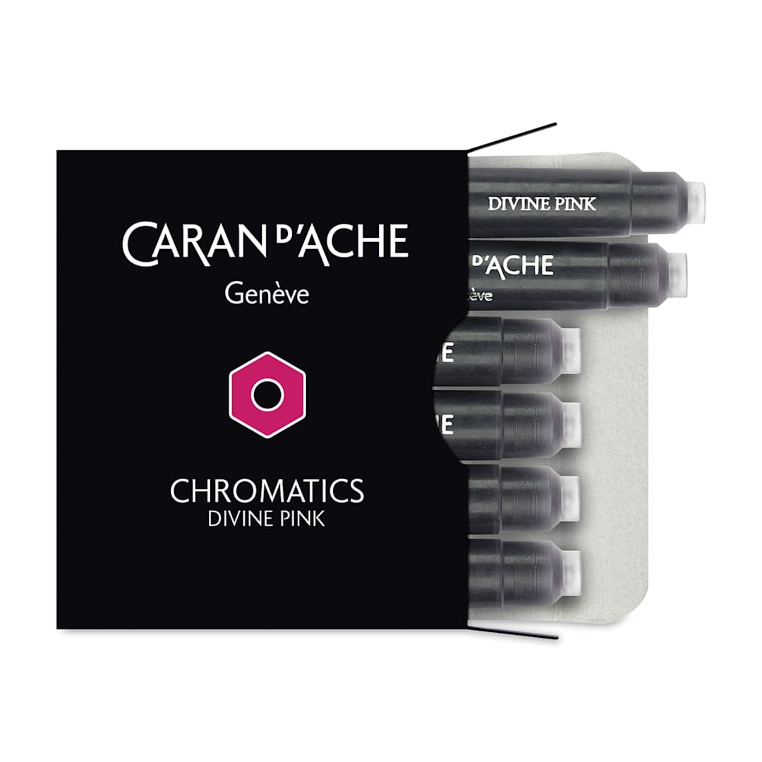 Open in modal - Caran d'Ache Chromatics Fountain Pen Ink Cartridges - Divine Pink, Pkg of 6