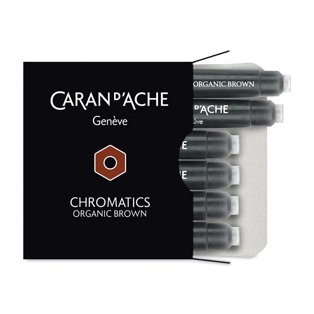 Open in modal - Caran d'Ache Chromatics Fountain Pen Ink Cartridges - Organic Brown, Pkg of 6