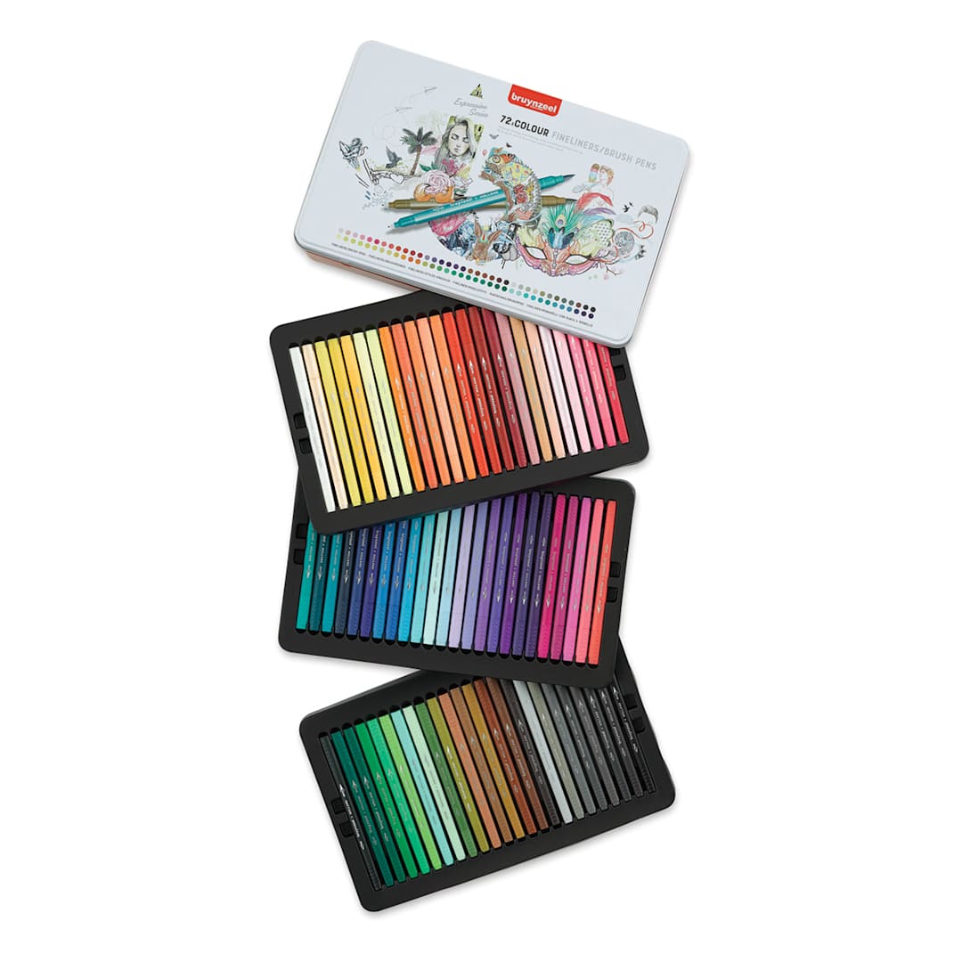 Open in modal - Bruynzeel Fineliner Brush Pens - Assorted, Set of 72