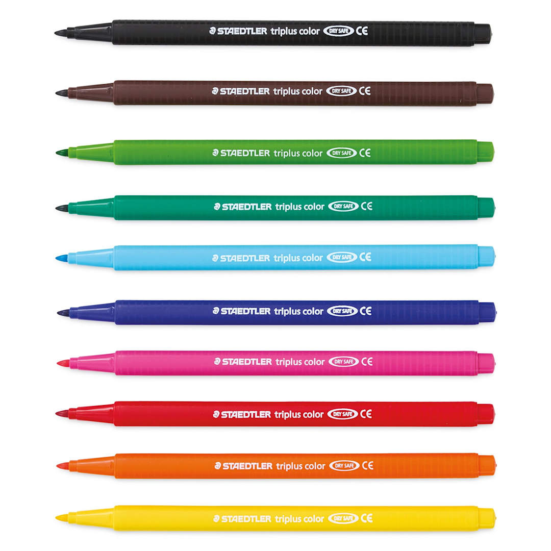 Open in modal - Staedtler Triplus Broadliner Felt Tip Pens - Assorted Colors, Set of 10 (set contents)