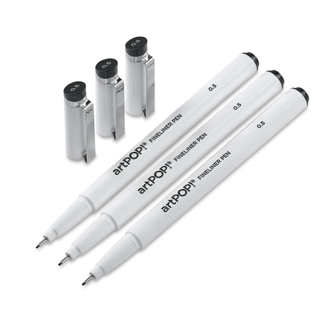Open in modal - artPOP! Fineliner Pens - Set of 3, out of packaging with caps off