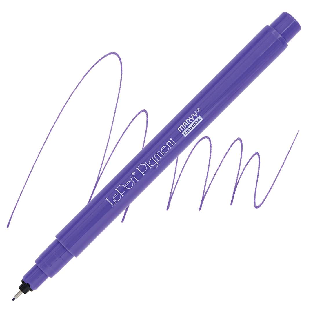 Open in modal - Marvy Uchida LePen Pigment Pen - Lavender pen and swatch