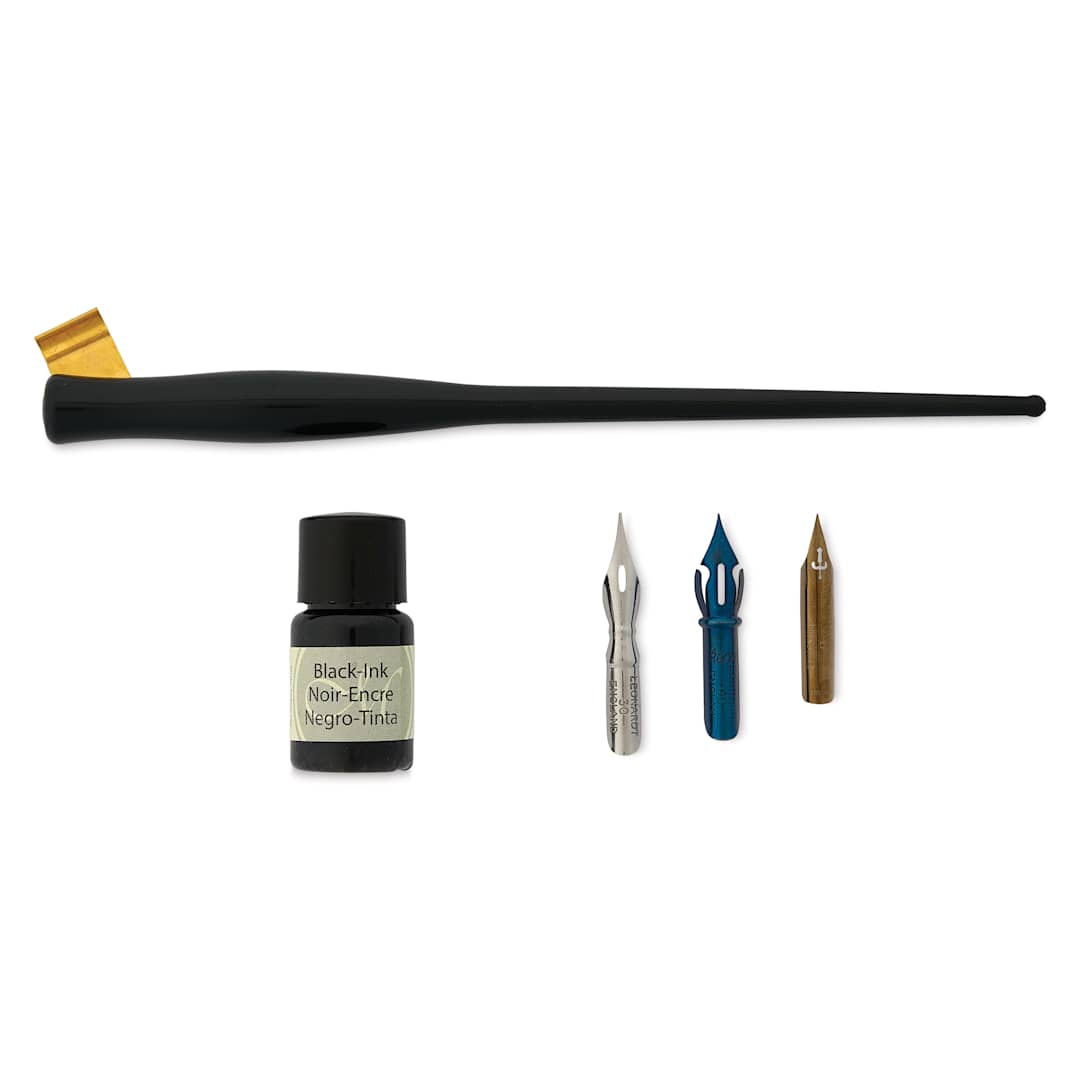 Open in modal - Manuscript Modern Calligraphy Oblique Pen Set - Black