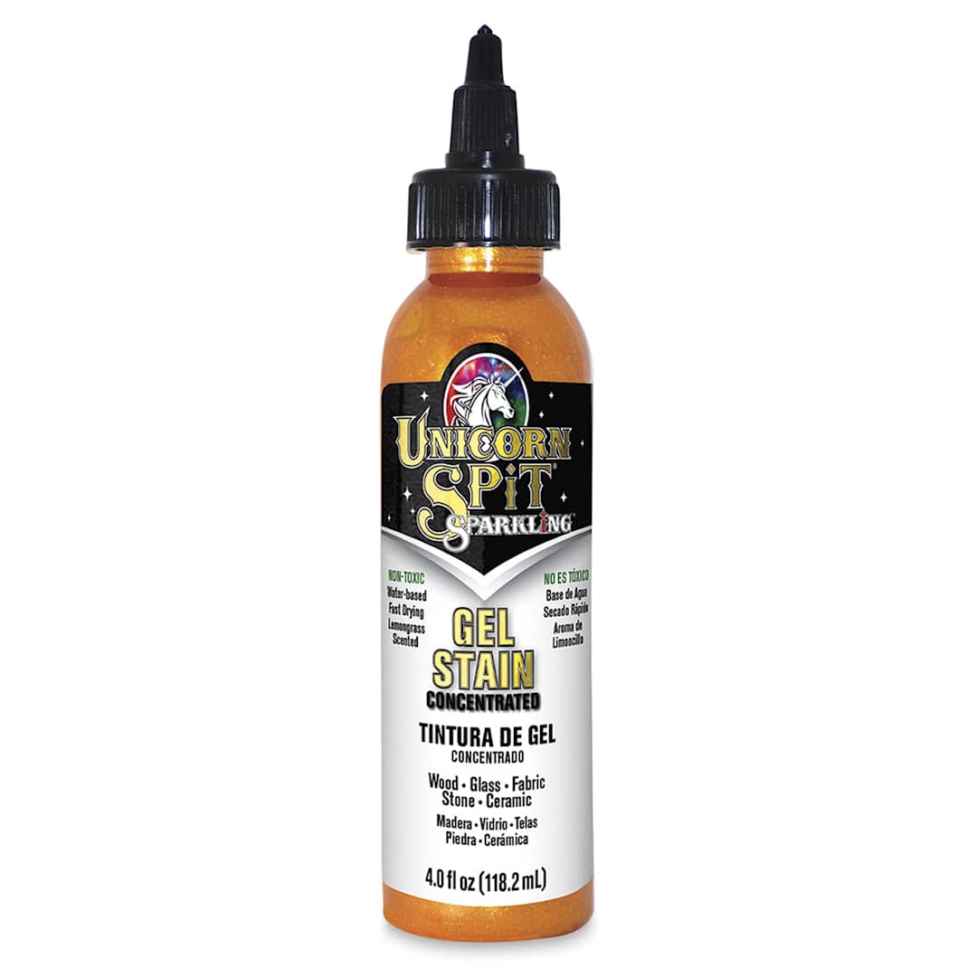 Open in modal - Unicorn Spit Gel Stain and Glaze - Golden Gosling, 4 oz, Sparkling, Bottle