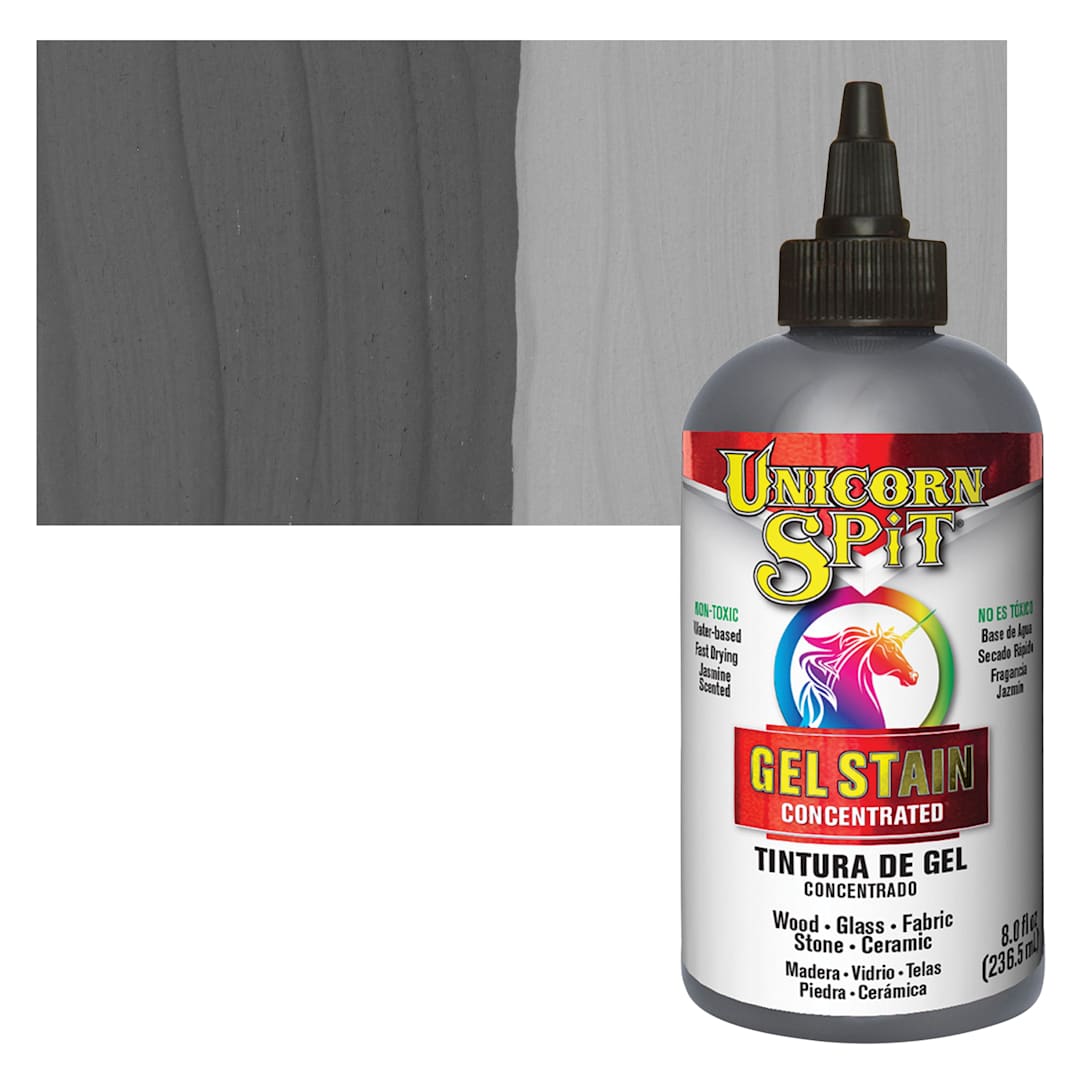 Open in modal - Unicorn Spit Gel Stain and Glaze - Weathered Daydream, 8 oz - Bottle and Swatch
