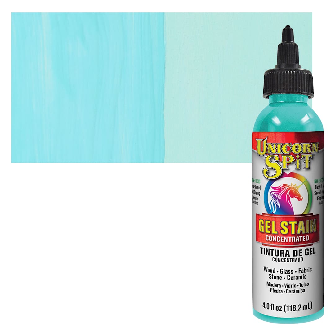 Open in modal - Unicorn Spit Gel Stain and Glaze - Zia, 4 oz - Bottle and Swatch