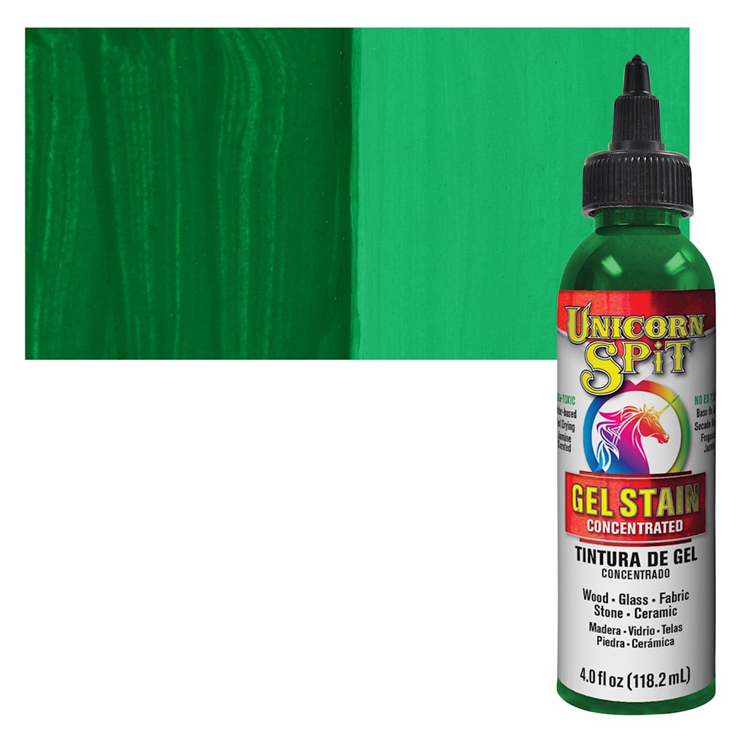 Open in modal - Unicorn Spit Gel Stain and Glaze - Dragon's Belly, 4 oz - Bottle and Swatch