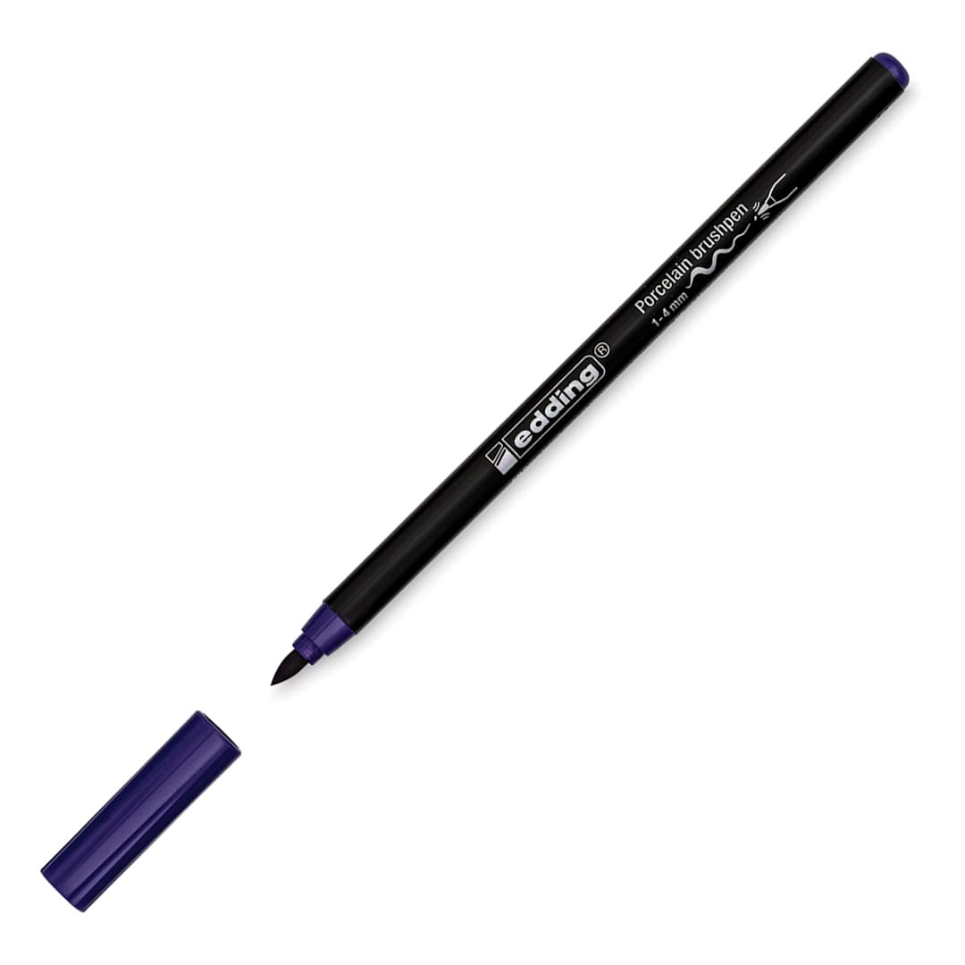 Open in modal - Edding 4200 Series Porcelain Brush Pen - Violet (Cap off)