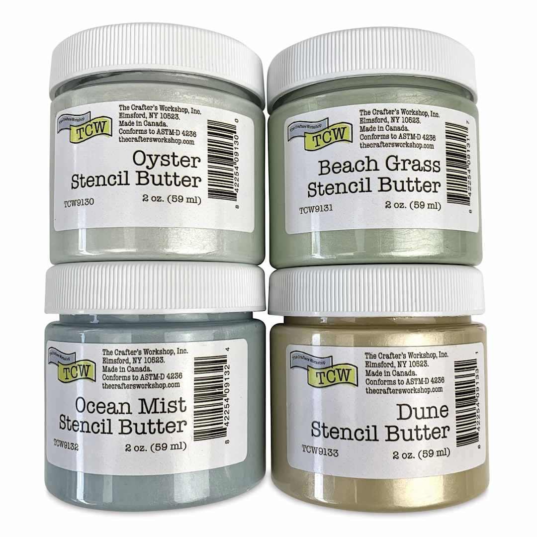 Open in modal - Stencil Butter Acrylic Paints - Pkg of 4, Coastal, 2 oz Jars