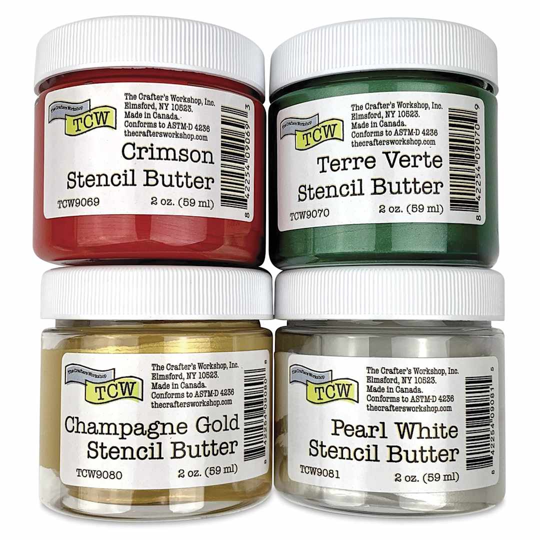 Open in modal - Stencil Butter Acrylic Paints - Pkg of 4, Holiday, 2 oz