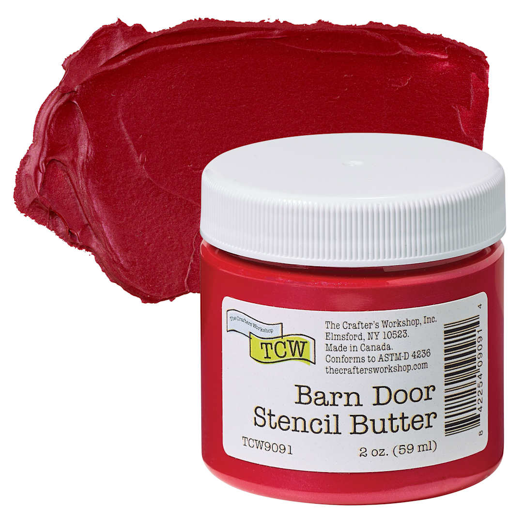 Open in modal - Stencil Butter Acrylic Paint - Barn Door, 2 oz, Jar and swatch