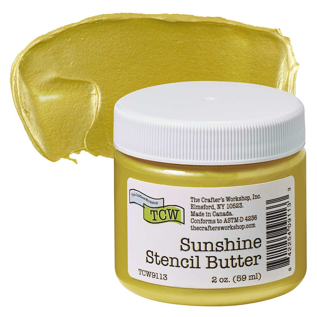 Open in modal - Stencil Butter Acrylic Paint - Sunshine, 2 oz, Jar and swatch