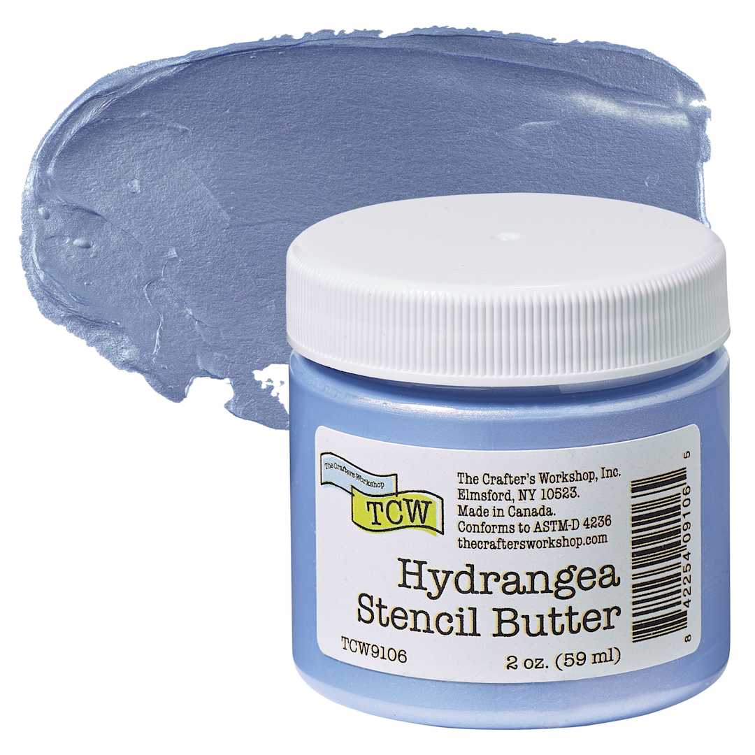Open in modal - Stencil Butter Acrylic Paint - Hydrangea, 2 oz, Jar and swatch