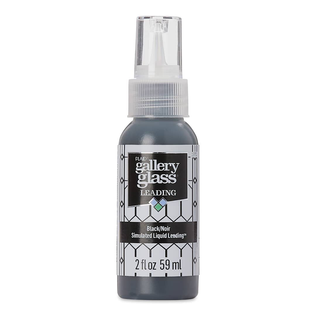 Open in modal - Gallery Glass Liquid Leading - Black, 2 oz, Bottle (Front)