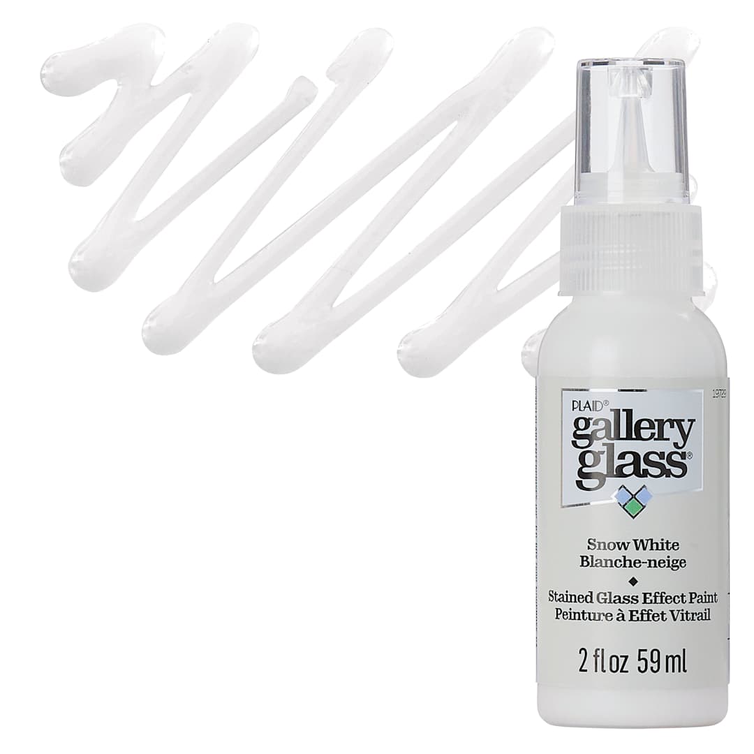 Open in modal - Gallery Glass Paint - Snow White, 2 oz bottle and swatch