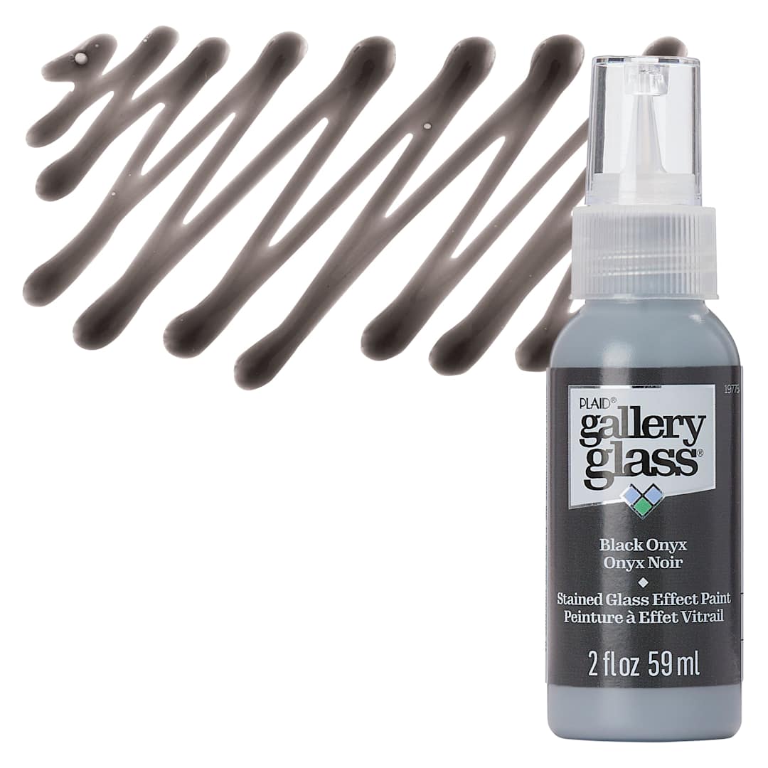 Open in modal - Gallery Glass Paint - Black Onyx, 2 oz with bottle and swatch