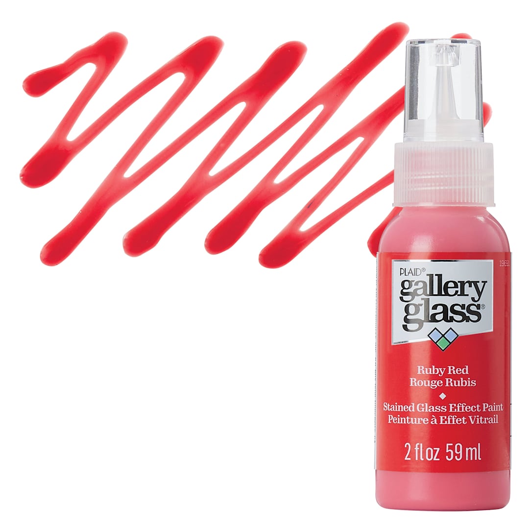 Open in modal - Gallery Glass Paint - Ruby Red, 2 oz bottle and swatch
