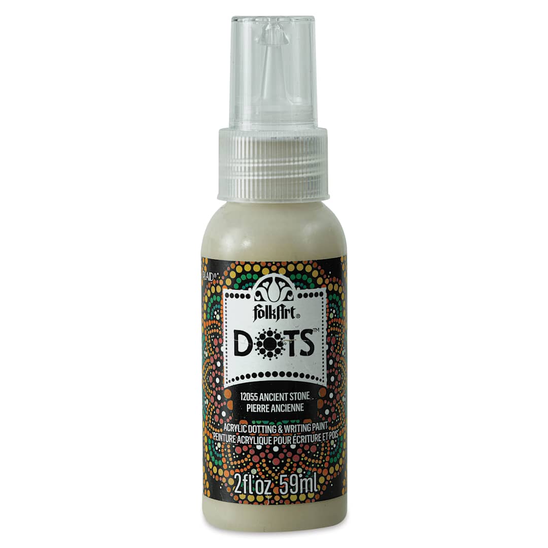 Open in modal - FolkArt Dots Acrylic Paint - Ancient Stone, 2 oz (Front)